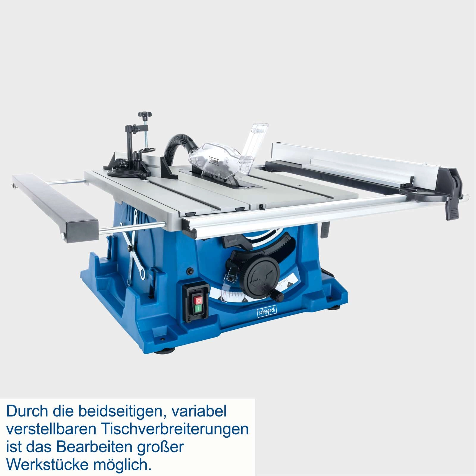 Tischkreissäge HS115 Scheppach - 230V | 2000W | 83mm Schnitthöhe | ausziehbarer Schiebeschlitten | o