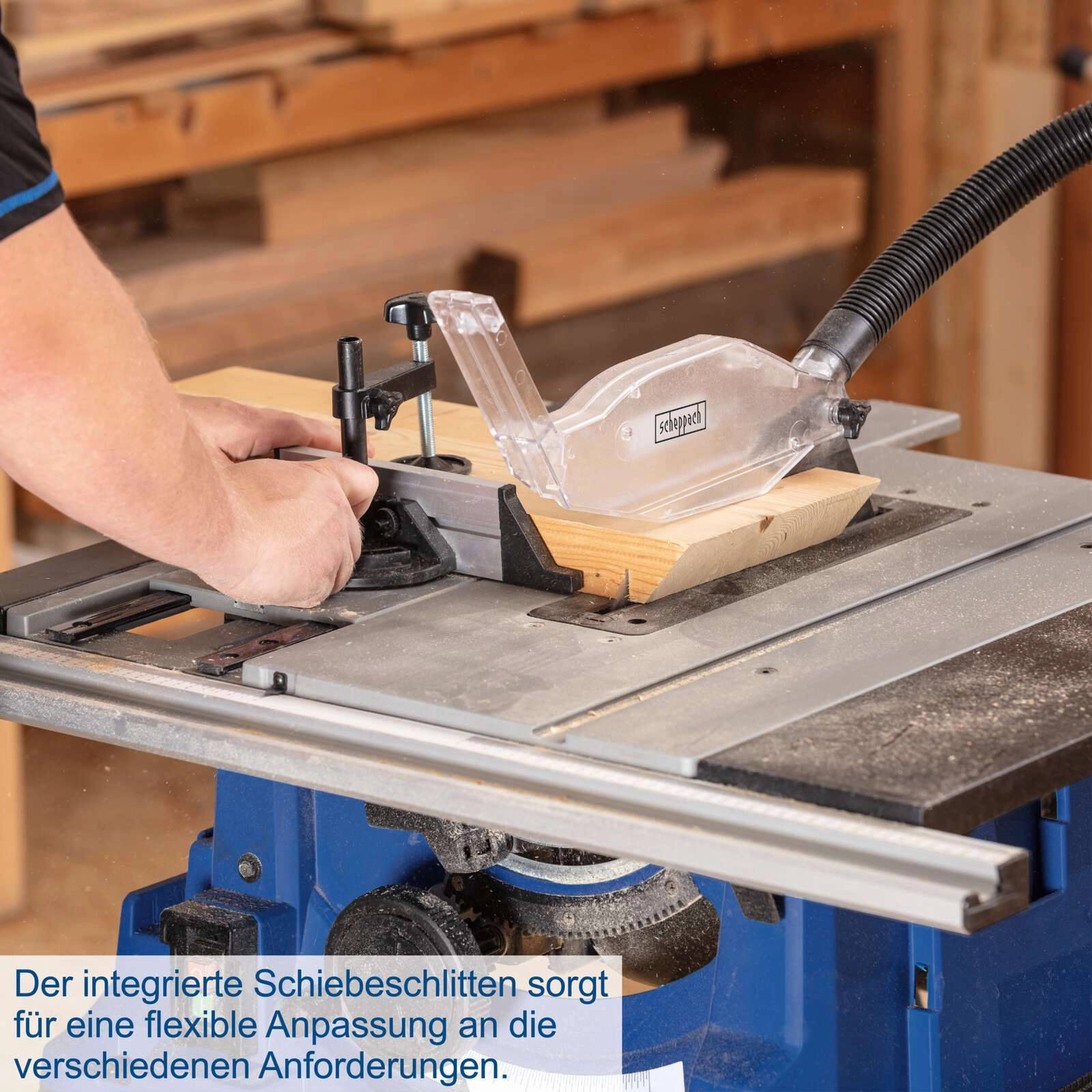Tischkreissäge HS115 Scheppach - 230V | 2000W | 83mm Schnitthöhe | ausziehbarer Schiebeschlitten | o