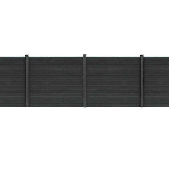 WPC Sichtschutzzaun Callado grau, 170 cm – 4x Element + 6x Pfosten