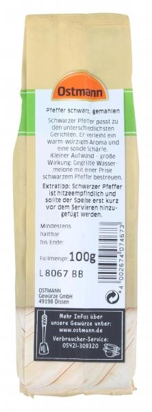 Ostmann Pfeffer schwarz gemahlen