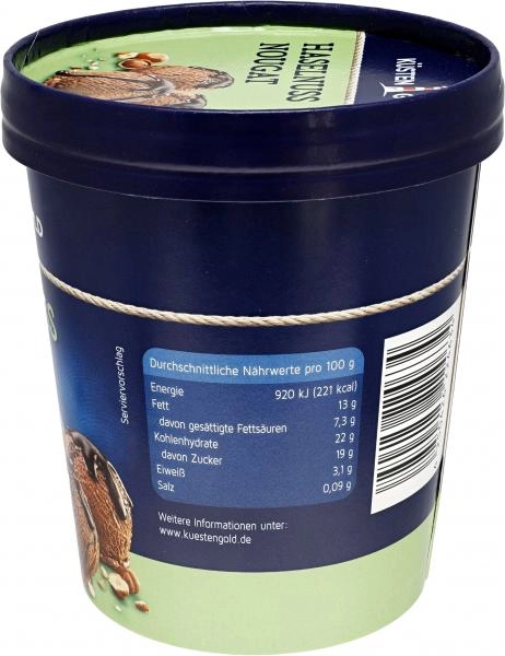 Küstengold Haselnuss-Nougat Eis