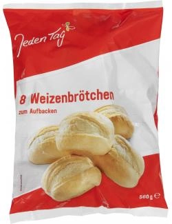 Jeden Tag 8 Weizenbrötchen zum Aufbacken