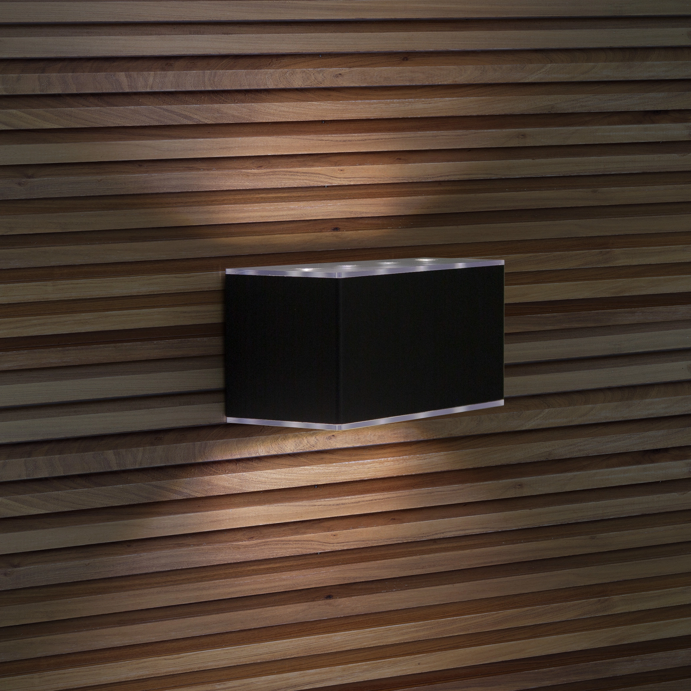 2x LED Solar Up & Down Wandleuchte Anthrazit