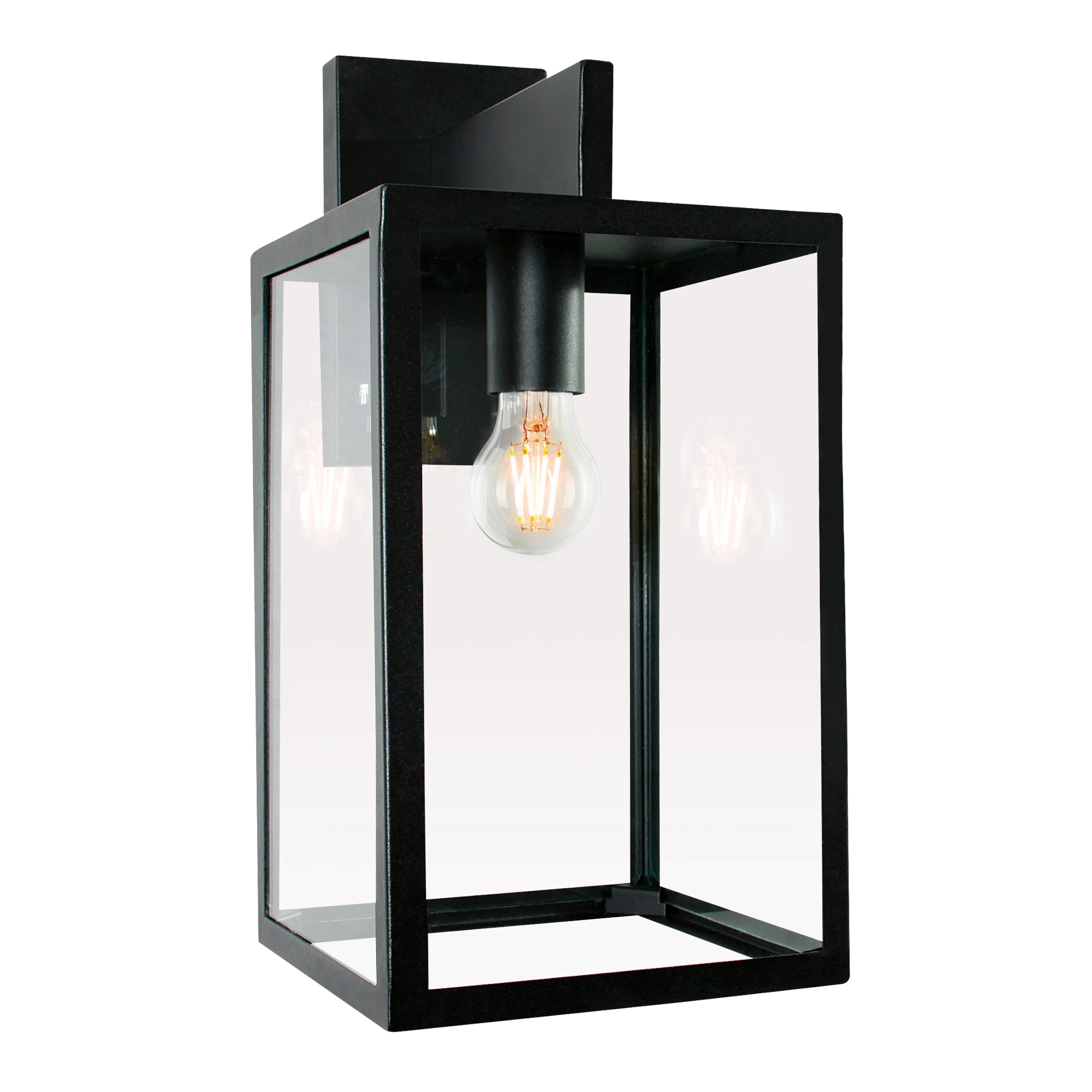 Hampton Wandleuchte Schwarz mit 3W Bewegungssensor LED