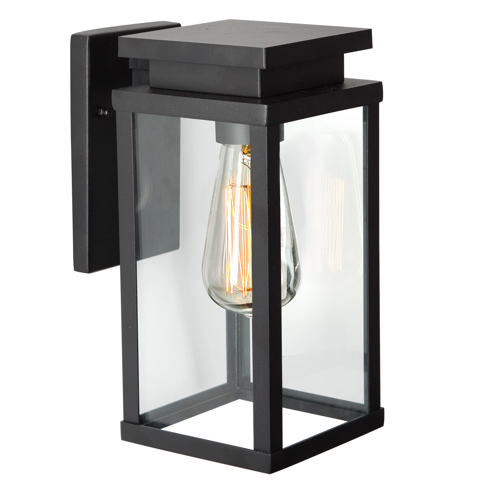 Jersey Wandleuchte Schwarz Groß mit 3W Bewegungssensor LED