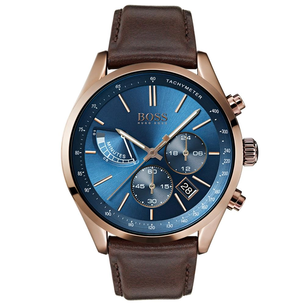 Hugo Boss 1513604 Lederarmband Chronograph Quarz Herrenuhr