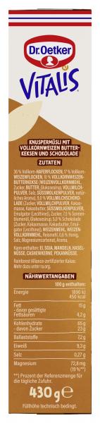 Dr.Oetker Vitalis Knuspermüsli Schoko Keks 430G