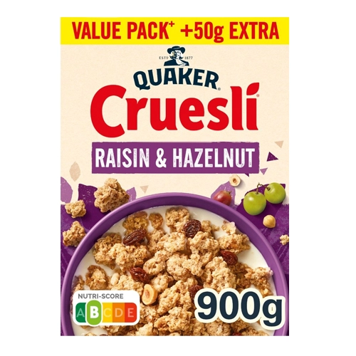 Quaker - Cruesli Rosinen & Haselnuss - 900g