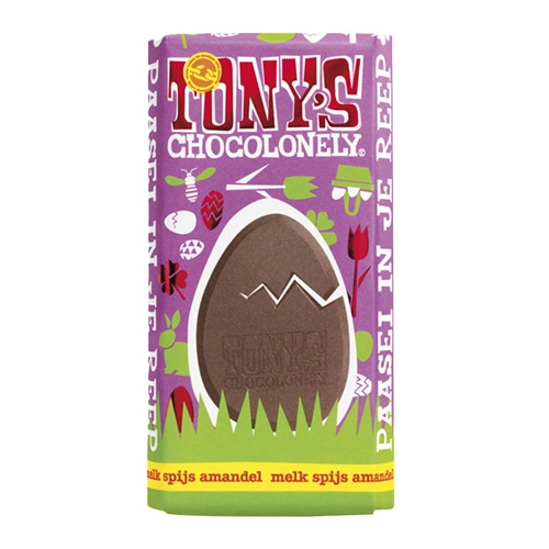 Tony&apos;s Chocolonely - Osterbar Milch mit Mandelpaste und Nüsse - 180g