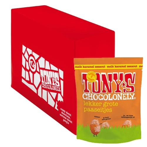Tony&apos;s Chocolonely - Ostereier Vollmilchschokolade Karamell Meersalz - 24x 178g