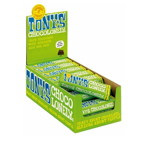 Tony&apos;s Chocolonely - Zartbitterschokolade Mandel Meersalz - 35x 47g
