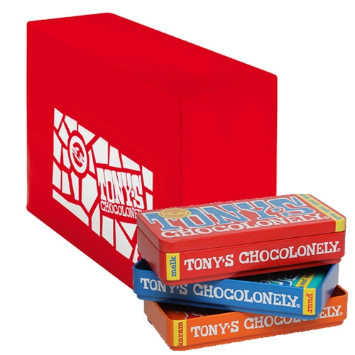 Tony&apos;s Chocolonely - Stapeldose mit 3 Riegeln - 8 stück