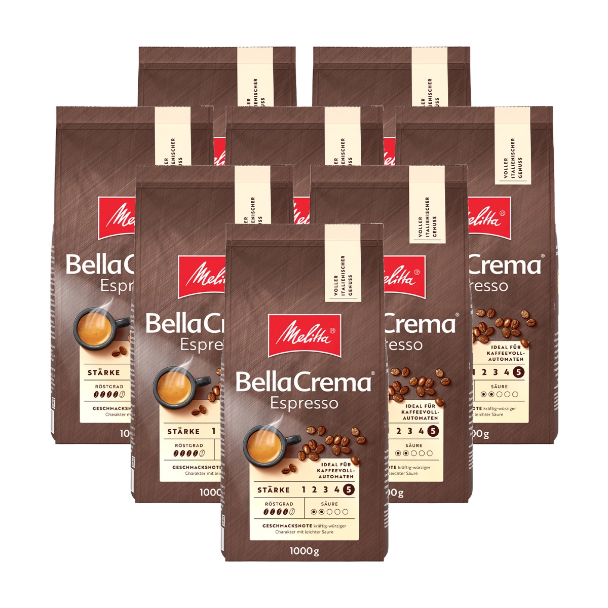 Melitta - BellaCrema Espresso Bohnen - 8x 1kg