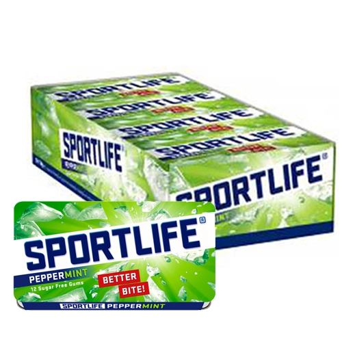 Sportlife - Peppermint Kaugummi Ohne Zucker - 24x 12er