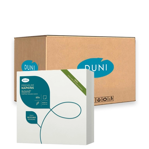 Duni - Bio Dunisoft Servietten Weiß 40x40 cm - 6x 60Stk