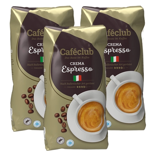 Caféclub - Crema Espresso Bohnen - 3x 1kg