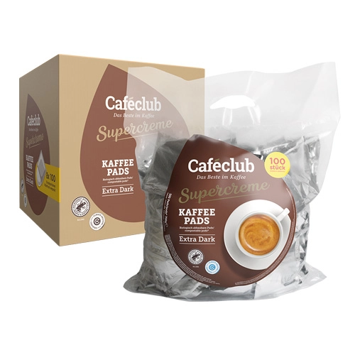 Caféclub - Supercreme Kaffeepads Extra Dark - 8x 100 Pads