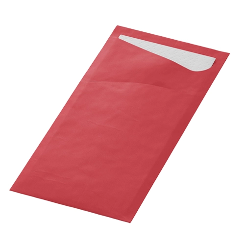 Duni - Sacchetto Bordeaux mit 2-lagiger Serviette Cream - 100 Stück