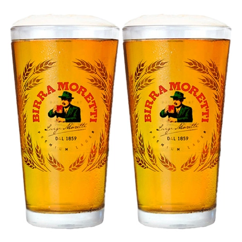 Birra Moretti - Bierglas "Vaasje" 250ml - 2 Stück