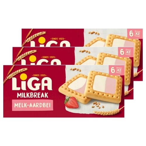 Liga - Milkbreak Duo Milch Erdbeeren - 3x 245g