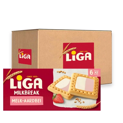 Liga - Milkbreak Duo Milch Erdbeeren - 12x 245g
