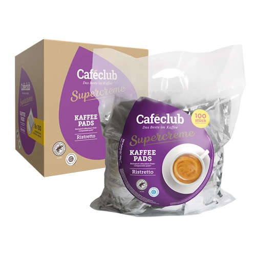 Caféclub - Supercreme Kaffeepads Ristretto - 8x 100 Pads