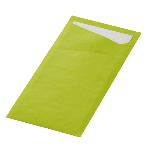 Duni - Sacchetto Kiwi mit 2-lagiger Serviette Weiß - 100 Stück