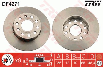 TRW Bremsscheibe DF4271 Bremsscheiben,Scheibenbremsen VW,AUDI,SKODA,Golf V Schrägheck (1K1),TOURAN (1T1, 1T2),GOLF VI (5K1),GOLF PLUS (5M1, 521)