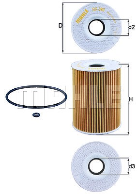 MAHLE ORIGINAL Ölfilter OX 380D Motorölfilter,Filter für Öl MERCEDES-BENZ,JEEP,CHRYSLER,E-Klasse Limousine (W211),C-Klasse Limousine (W203)