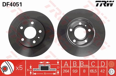 TRW Bremsscheibe DF4051 Bremsscheiben,Scheibenbremsen OPEL,CHEVROLET,VAUXHALL,Corsa C Schrägheck (X01),ZAFIRA B (A05),Meriva A (X03)