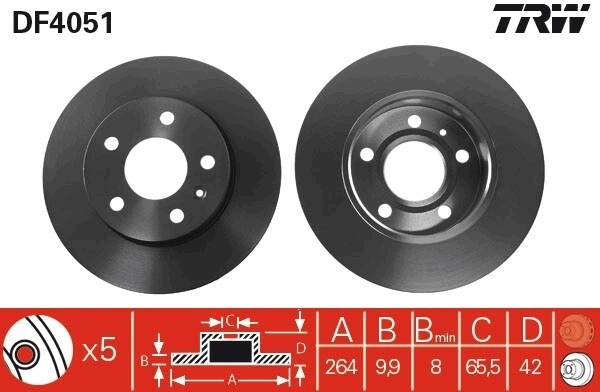 TRW Bremsscheibe DF4051 Bremsscheiben,Scheibenbremsen OPEL,CHEVROLET,VAUXHALL,Corsa C Schrägheck (X01),ZAFIRA B (A05),Meriva A (X03)