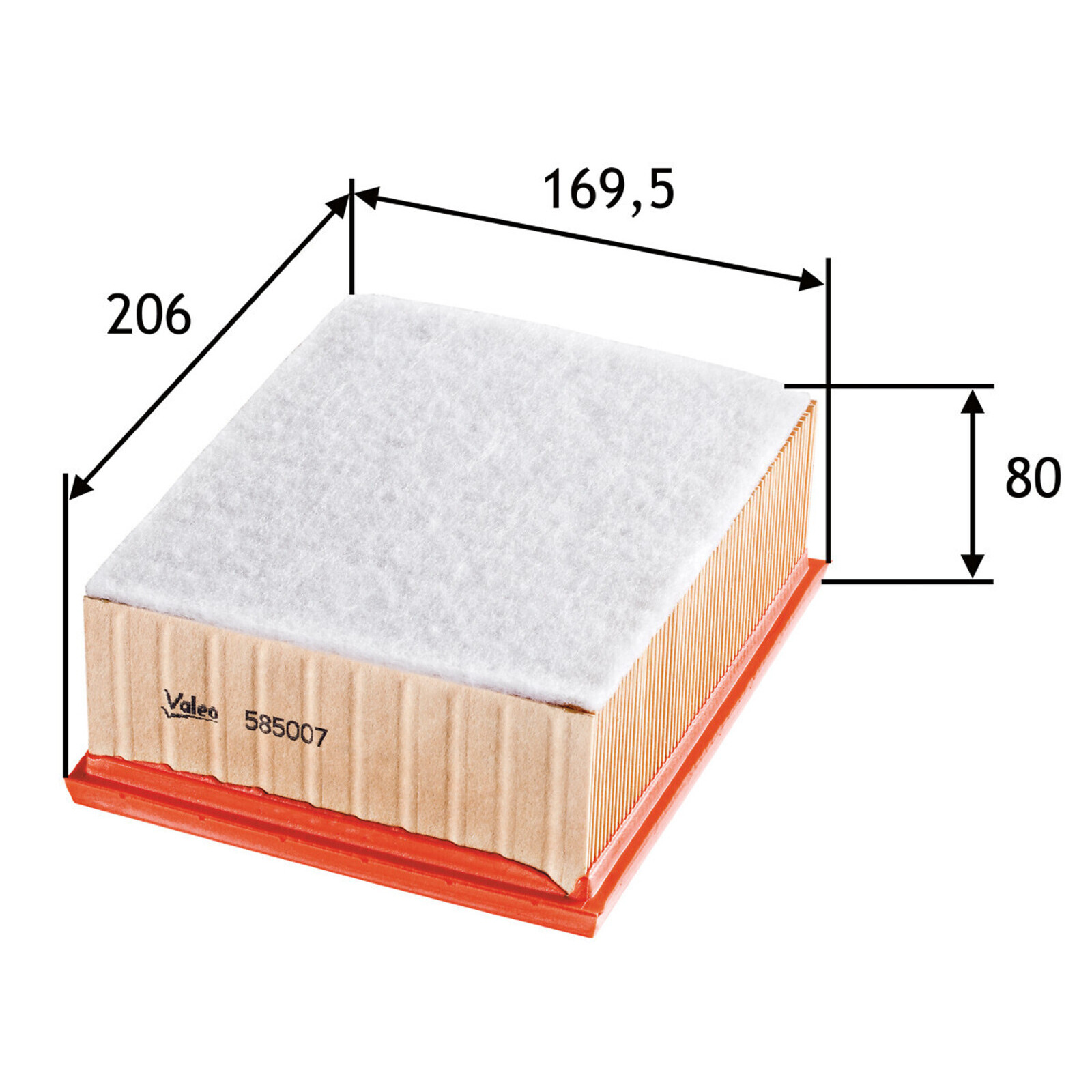 VALEO Luftfilter 585007 Motorluftfilter,Filter für Luft PEUGEOT,CITROËN,206 Schrägheck (2A/C),206 CC (2D),206 SW (2E/K),206 Stufenheck,206 Kastenwagen