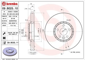 BREMBO Bremsscheibe 09.B025.11 Bremsscheiben,Scheibenbremsen VOLVO,XC60 (156)