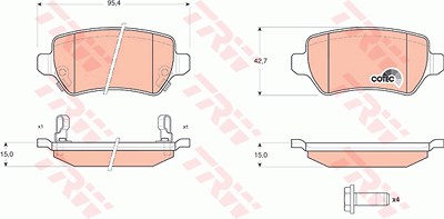 TRW Bremsbelagsatz GDB1515 Bremsbeläge,Bremsklötze OPEL,KIA,CHEVROLET,Corsa C Schrägheck (X01),ZAFIRA B (A05),Meriva A (X03),Astra H Caravan (A04)