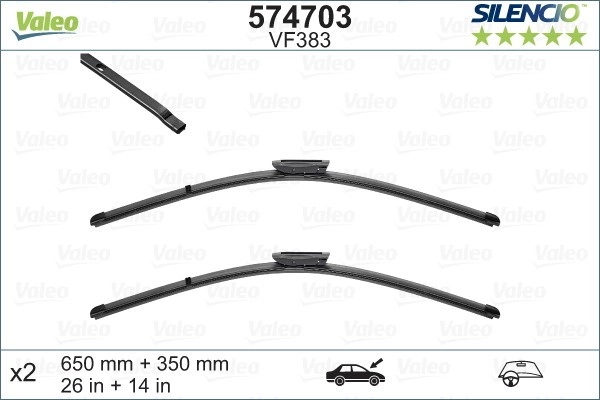 VALEO Scheibenwischer 574703 Wischblatt,Wischerblätter RENAULT,LADA,Clio IV Schrägheck (BH_),Captur (J5_, H5_),Clio IV Grandtour (KH_),CLIO IV Kasten