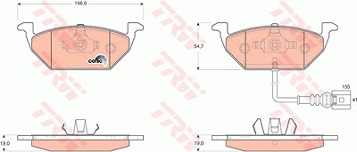 TRW Bremsbelagsatz GDB1658 Bremsbeläge,Bremsklötze VW,AUDI,SKODA,Golf IV Schrägheck (1J1),Golf V Schrägheck (1K1),GOLF VI (5K1),GOLF PLUS (5M1, 521)