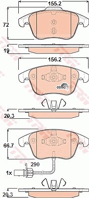 TRW Bremsbelagsatz GDB1814 Bremsbeläge,Bremsklötze AUDI,A4 Avant (8K5, B8),A4 Limousine (8K2, B8),A5 Sportback (8TA),A5 Coupe (8T3)