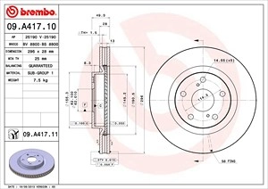 BREMBO Bremsscheibe 09.A417.11 Bremsscheiben,Scheibenbremsen TOYOTA,LEXUS,AURIS (NRE15_, ZZE15_, ADE15_, ZRE15_, NDE15_)