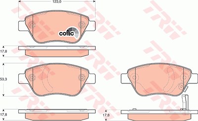 TRW Bremsbelagsatz GDB1700 Bremsbeläge,Bremsklötze OPEL,FIAT,VAUXHALL,Corsa D Schrägheck (S07),Adam (M13),Corsa D Van (S07),PANDA (169)