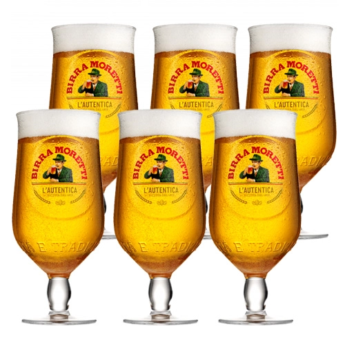 Birra Moretti - Bierglas 250ml - 6 Stück