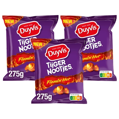 Duyvis - Tiger Nüsse Flamin&apos; Hot - 3x 275g