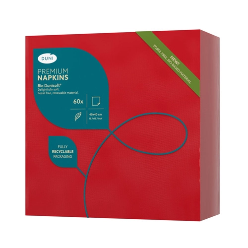 Duni - Bio Dunisoft Servietten Rot 40x40 cm - 60Stk