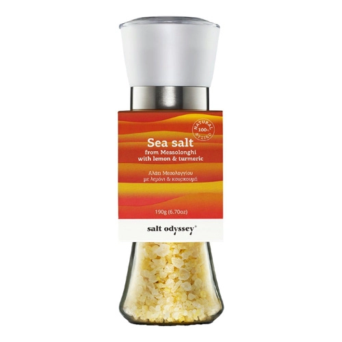 Salt Odyssey - Meersalz aus Messolonghi Mit Zitrone & Kurkuma (Mühle) - 190g