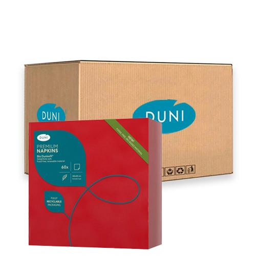 Duni - Bio Dunisoft Servietten Rot 40x40 cm - 6x 60Stk