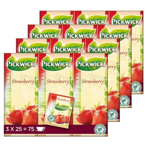 Pickwick - Professional Erdbeere - 4x (3x 25 Teebeutel)