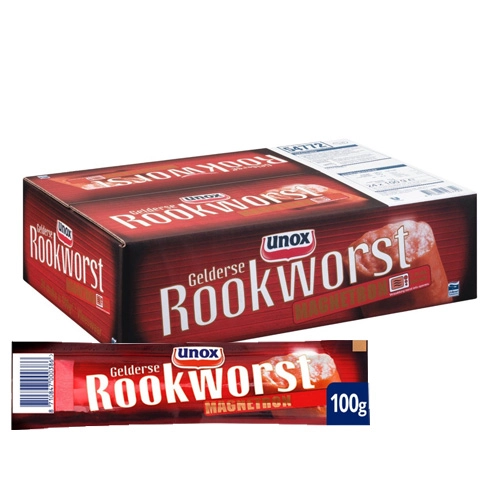 Unox - Gelderse Rookworst, Gerräucherte Wurst (Mikrowelle) - 24er