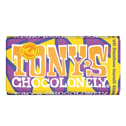 Tony&apos;s Chocolonely - Weisse Schokolade Himbeere Keks Bunte Streusel - 180g