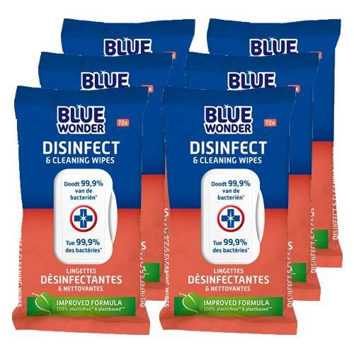 Blue Wonder - Hygienische Tücher - 6x 72 Tücher