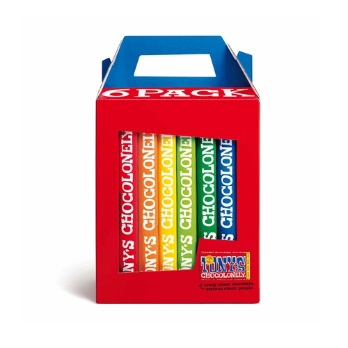 Tony&apos;s Chocolonely - Tony&apos;s Regenbogen Classic 6er-Pack