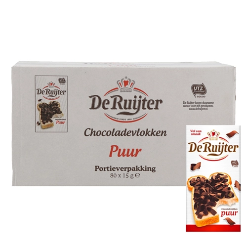 De Ruijter - Zartbitter Schokoladen Flocken - 80x 15g